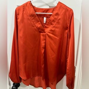 GLAM Orange Long Sleeve Blouse